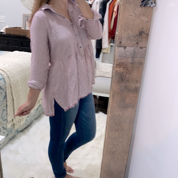 True Craft striped high low babydoll top size extra large - Picture 2 of 7